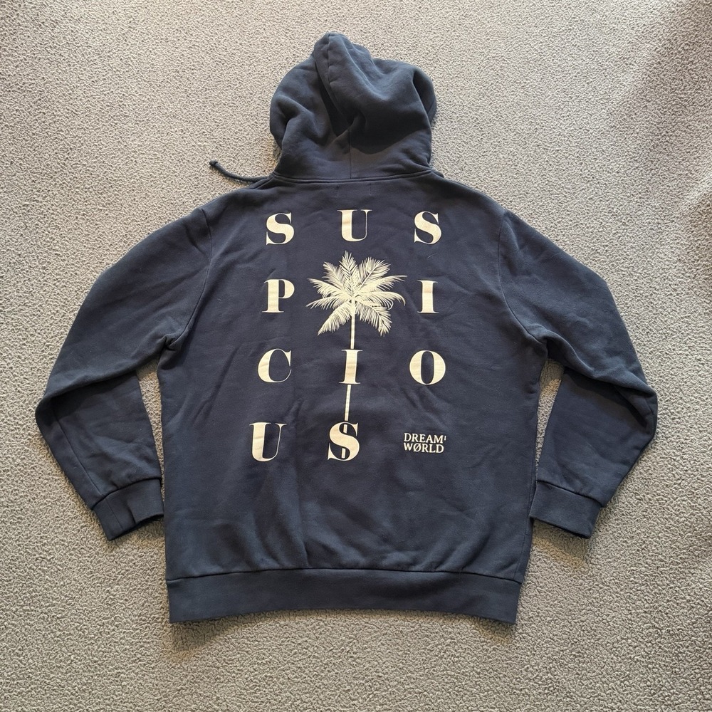 Suspicious Antwerp x Jay Alvarrez "Dream World" Black Skull Palm Tree Hoodie M